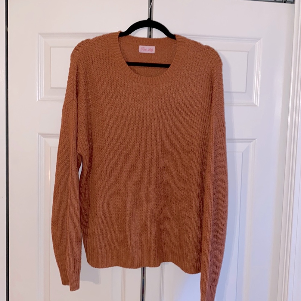 Medium Pink Lily Boutique Rust Colored Sweater